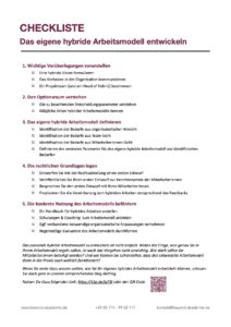 BEYOND Akademie - Checkliste - Hybrides Arbeitsmodell entwickeln